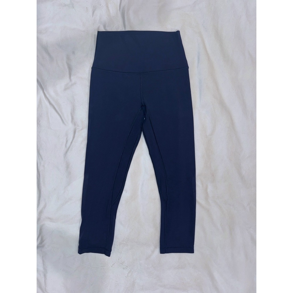 Lululemon Align High-Rise Crop 21 Navy Blue Yoga Leggings Size 4 Nulu Fabric